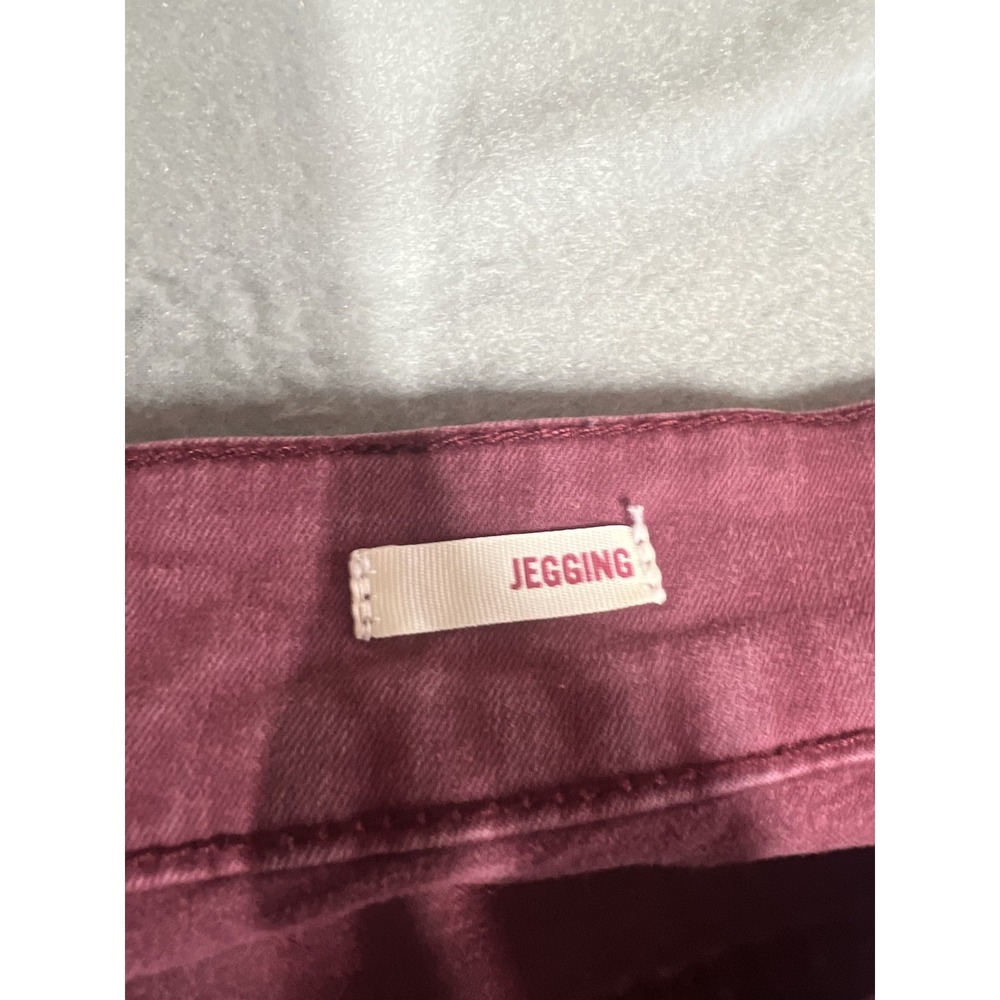 Arizona Jeans Women's Plus Size 20 Burgundy Distressed Jeggings Skinny Fit - Picture 6 of 7
